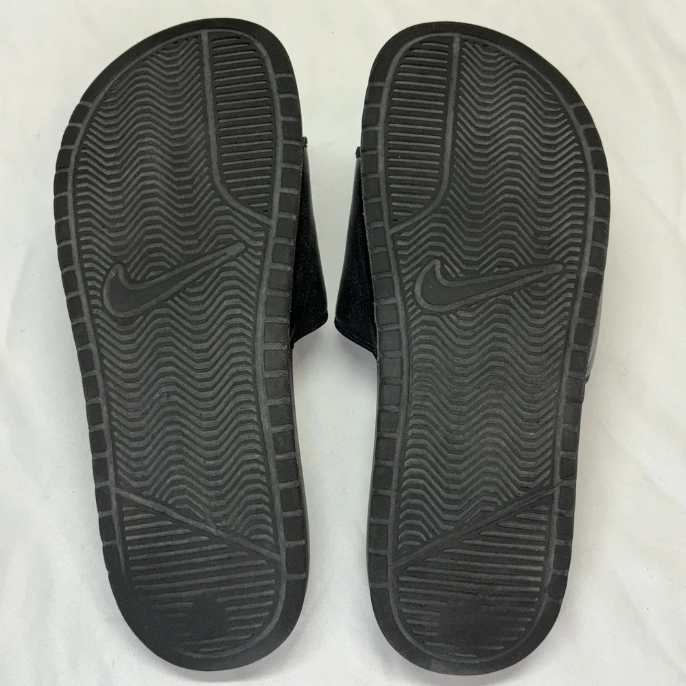 Nike Benassi JDI Sandlas Mens Size 8 Black White Slip On Slides 343880-090